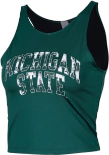 Michigan State Spartans Womens Green First Down Tank Top