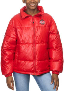 Ohio State Buckeyes Womens Red Puffer Heavy Weight Jacket