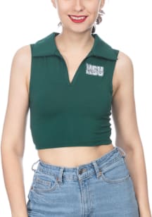 Michigan State Spartans Womens Green Polo Tank Top