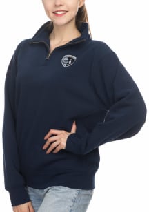 Sporting Kansas City Womens Navy Blue Fleece 1/4 Zip Pullover