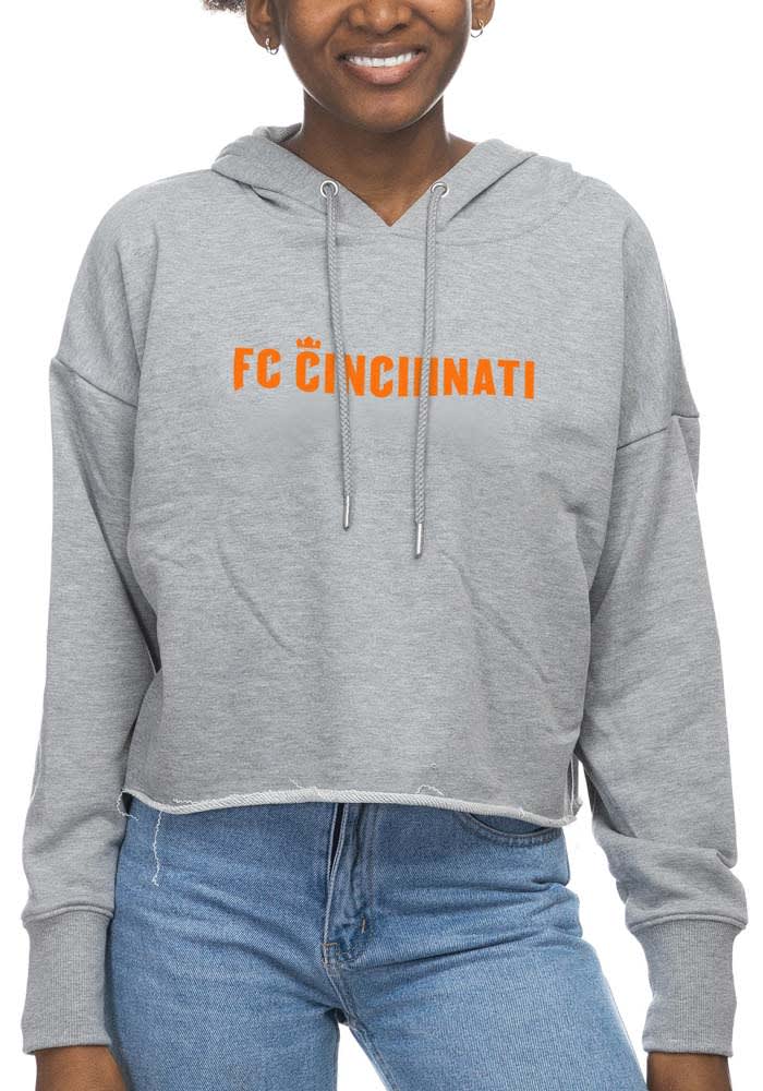FC Cincinnati Womens Grey Terry Hooded Sweatshirt