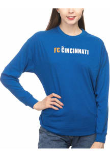 FC Cincinnati Womens Blue Drop shoulder LS Tee