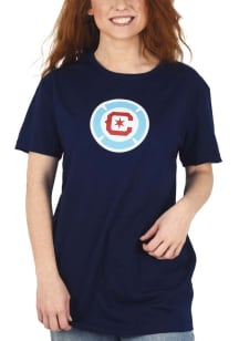 Chicago Fire Womens Navy Blue Oversized Short Sleeve T-Shirt