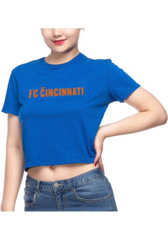 FC Cincinnati Womens Blue Crop Short Sleeve T-Shirt