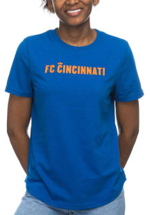 FC Cincinnati Womens Blue Scoop Short Sleeve T-Shirt