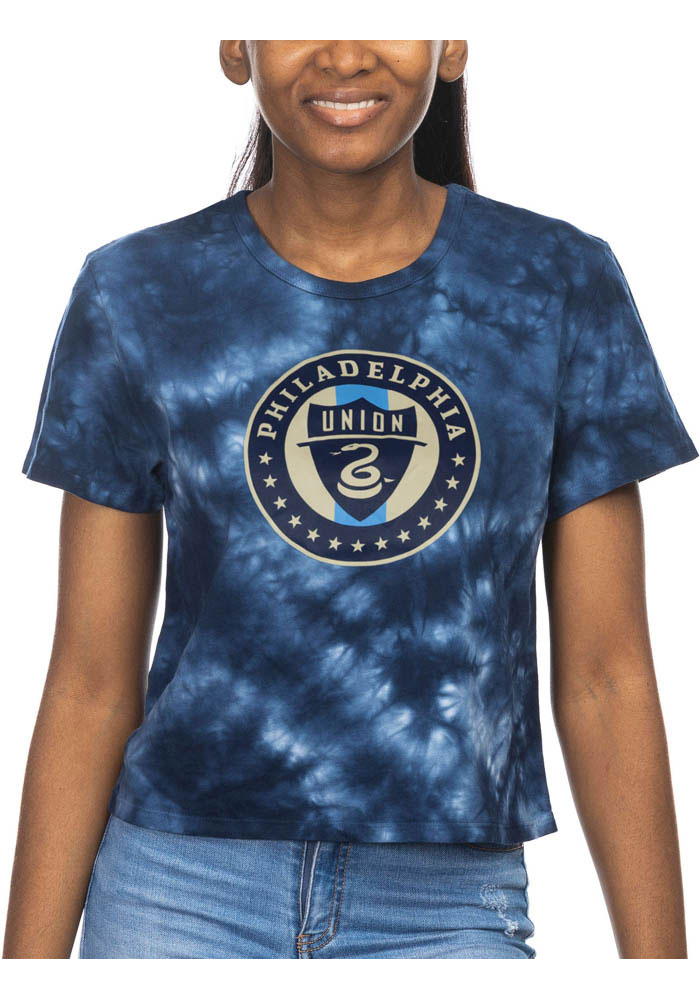 Philadelphia Union Womens Navy Blue Cloud Short Sleeve T-Shirt
