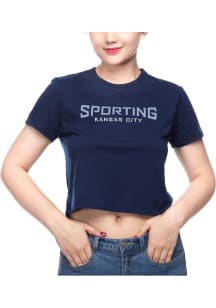 Sporting Kansas City Womens Navy Blue Crop Short Sleeve T-Shirt