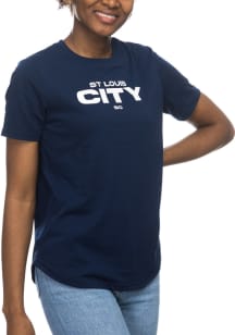 St Louis City SC Womens Navy Blue Scoop Short Sleeve T-Shirt