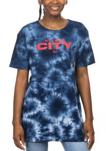 St Louis City SC Womens Navy Blue Cloud Short Sleeve T-Shirt
