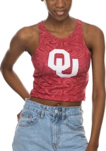 Oklahoma Sooners Womens Crimson Swirl First Down Tank Top
