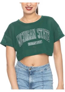 Womens Green Michigan State Spartans Cropped Jersey Fashion Football