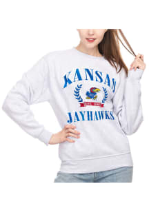 Kansas Jayhawks Womens Grey Sport Crew Sweatshirt