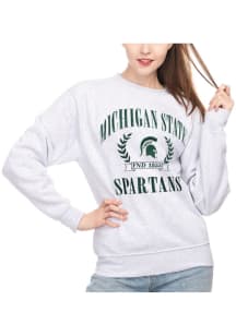 Womens Ash Michigan State Spartans Sport Crew Sweatshirt