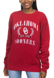 Oklahoma Sooners Womens Crimson Sport Crew Sweatshirt