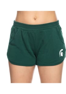 Michigan State Spartans Womens Green Fleece Shorts