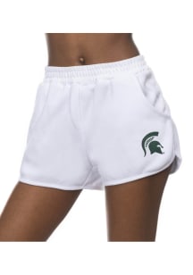 Michigan State Spartans Womens White Fleece Shorts