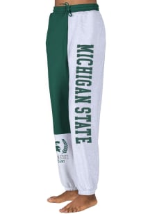 Michigan State Spartans Womens Colorblock White Sweatpants
