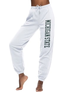 Michigan State Spartans Womens Fleece White Sweatpants