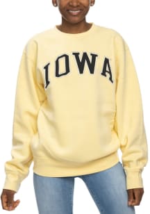 Iowa Hawkeyes Womens Yellow Sport Crew Sweatshirt