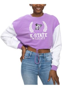 K-State Wildcats Womens Lavender Cinch Crew Sweatshirt