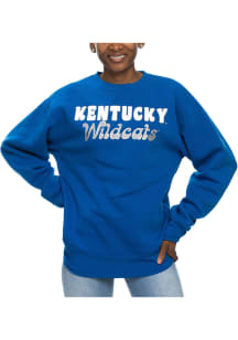 Kentucky Wildcats Womens Blue Glitter Sport Crew Sweatshirt
