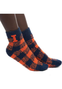 Buffalo Check Illinois Fighting Illini Womens Quarter Socks - Blue