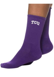TCU Horned Frogs Mid Calf Womens Crew Socks