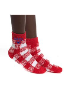 SMU Mustangs Buffalo Check Womens Quarter Socks