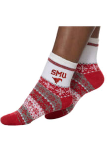 SMU Mustangs Holiday Team Color Womens Quarter Socks