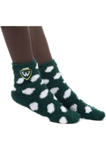 Wayne State Warriors Fuzzy Dot Womens Quarter Socks