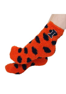 Fuzzy Dot Illinois Fighting Illini Womens Quarter Socks - Blue