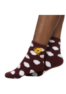 Central Michigan Chippewas Fuzzy Dot Womens Quarter Socks