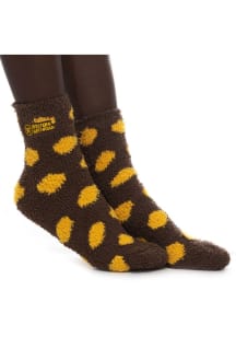 Fuzzy Dot Western Michigan Broncos Womens Quarter Socks - Yellow