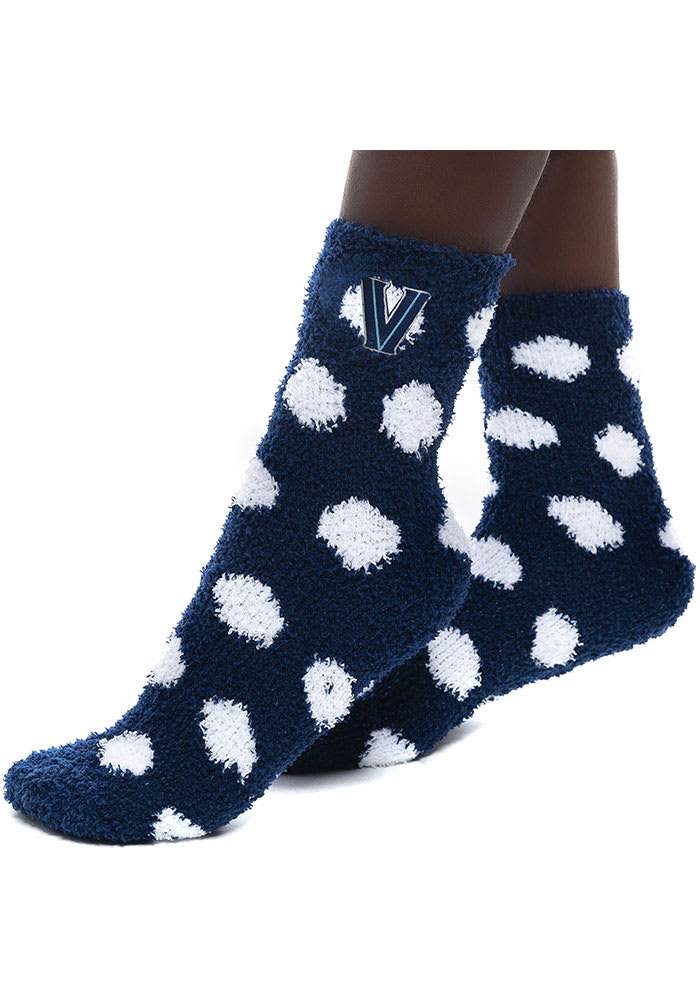 Villanova Wildcats Fuzzy Dot Womens Quarter Socks