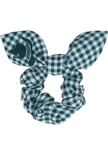 Michigan State Spartans Gingham Knot Womens Hair Scrunchie