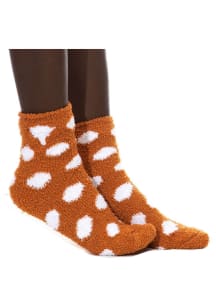 Texas Longhorns Fuzzy Dot Womens Quarter Socks