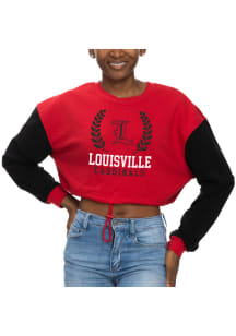 Louisville Cardinals Womens Red Cinch Crew Sweatshirt