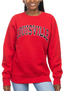 Louisville Cardinals Womens Red Sport Crew Sweatshirt