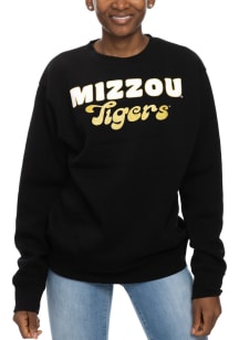 Missouri Tigers Womens Black Glitter Sport Crew Sweatshirt