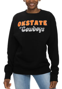 Oklahoma State Cowboys Womens Black Glitter Sport Crew Sweatshirt