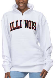 Illinois Fighting Illini Womens White Sport 1/4 Zip Pullover