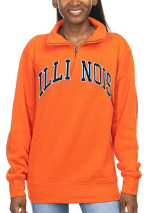 Illinois Fighting Illini Womens Orange Sport 1/4 Zip Pullover