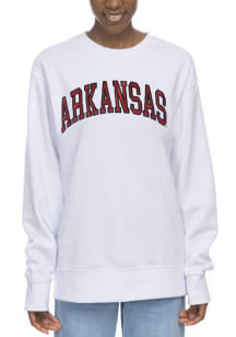 Arkansas Razorbacks Womens White Sport Crew Sweatshirt