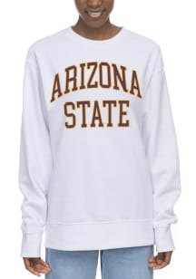 Arizona State Sun Devils Womens White Sport Crew Sweatshirt
