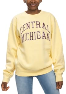 Central Michigan Chippewas Womens Yellow Sport Crew Sweatshirt