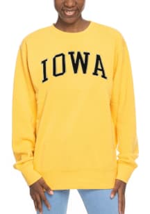 Iowa Hawkeyes Womens Gold Sport Crew Sweatshirt