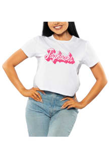 Kansas Jayhawks Womens White Barbie Short Sleeve T-Shirt