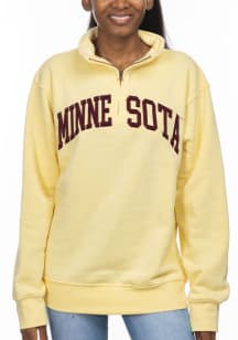 Womens Yellow Minnesota Golden Gophers Sport Fleece Qtr Zip