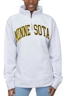 Womens Ash Minnesota Golden Gophers Sport Fleece Qtr Zip