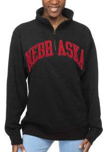 Womens Black Nebraska Cornhuskers Sport Fleece Qtr Zip